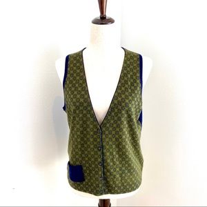 Vintage Lands End soft Italian merino sweater vest with small front pocket